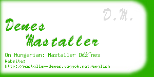 denes mastaller business card
